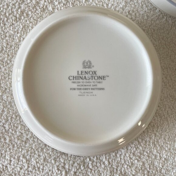 Lenox “For the Grey” Grey Pinstripes Soup / Cereal Bowl, Set of 3 - Picture 3 of 5